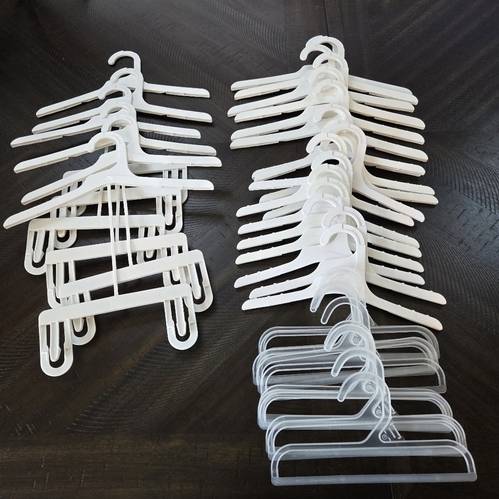 Set Of 36 Various Size Children Hangers Outfits Pants Leggings Shirt